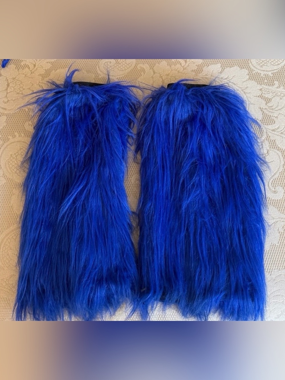 Blue Faux Fur Coat Sleeves - Women Jackets & Coats